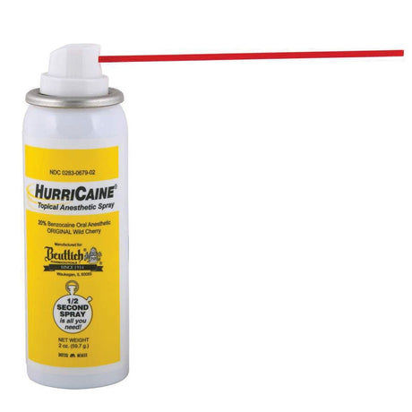 HurriCaine Benzocaine Oral Pain Relief Spray, 20%, 2 oz