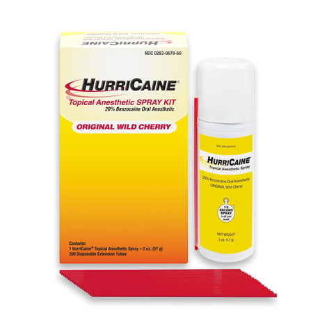 HurriCaine Benzocaine Oral Pain Relief Spray, 20%, 2 oz