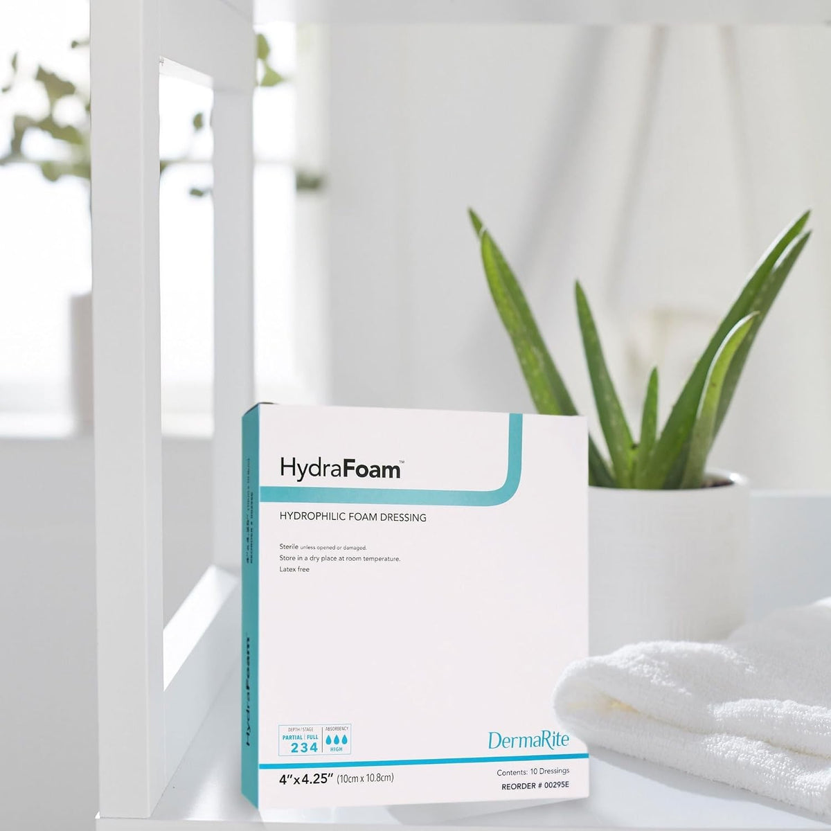 Dermarite HydraFoam Hydrophilic Foam Dressing, Sterile, Nonadhesive, 4 x 4.25" - 00295E - LL Medico