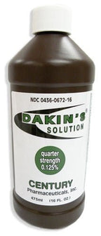 Dakin's Solution Quarter Strength, Wound Cleanser, Antimicrobial, NonSterile, 16 oz - 00436067216-Single - LL Medico