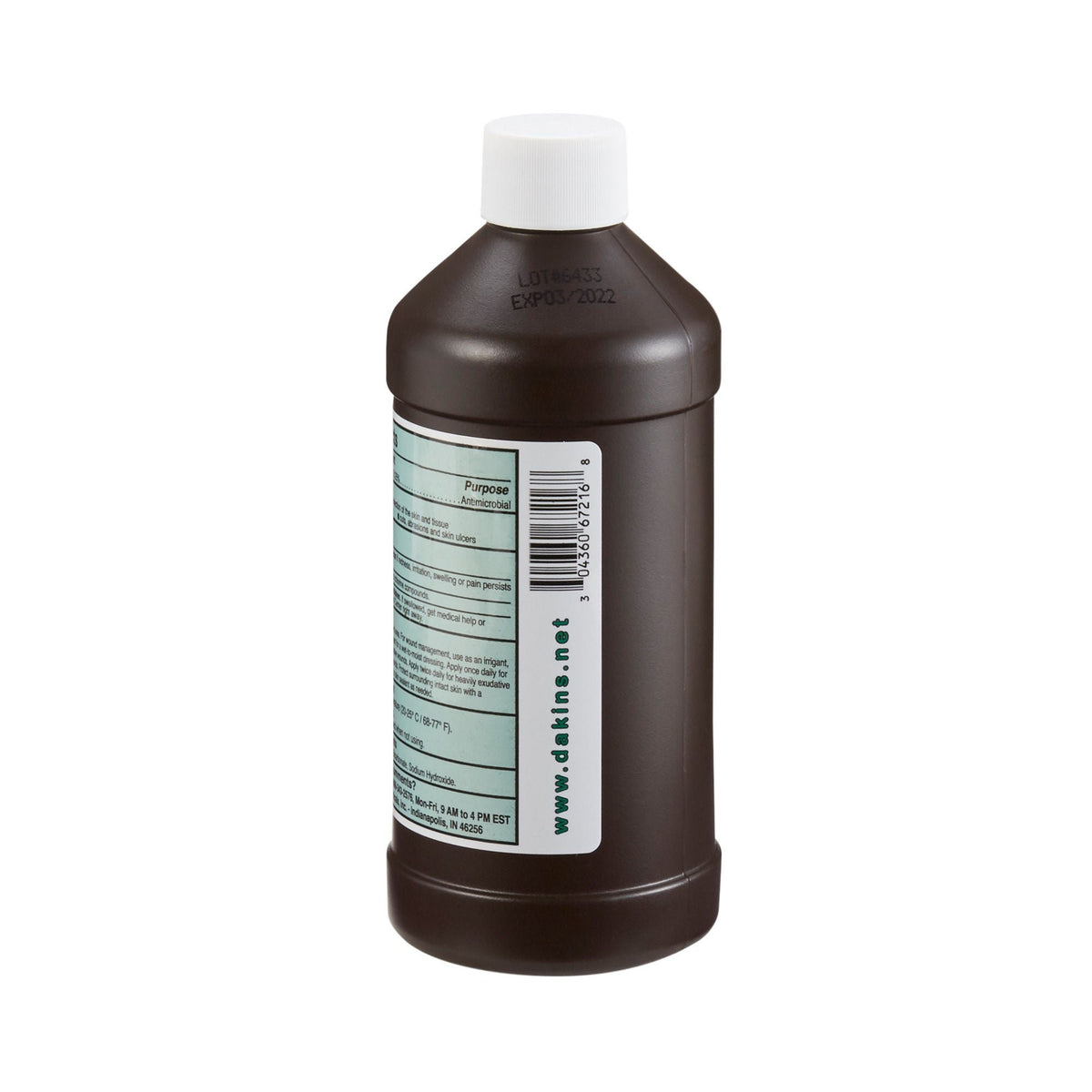 Dakin's Solution Quarter Strength, Wound Cleanser, Antimicrobial, NonSterile, 16 oz - 00436067216-Single - LL Medico