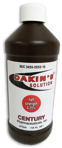 Dakin's Solution Half Strength, Antimicrobial Wound Cleanser, Nonsterile, 16 oz - 00436093616 - LL Medico