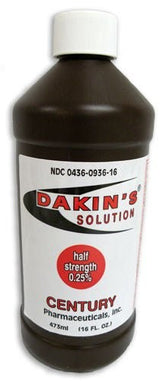 Dakin's Solution Half Strength, Antimicrobial Wound Cleanser, Nonsterile, 16 oz - 00436093616 - LL Medico