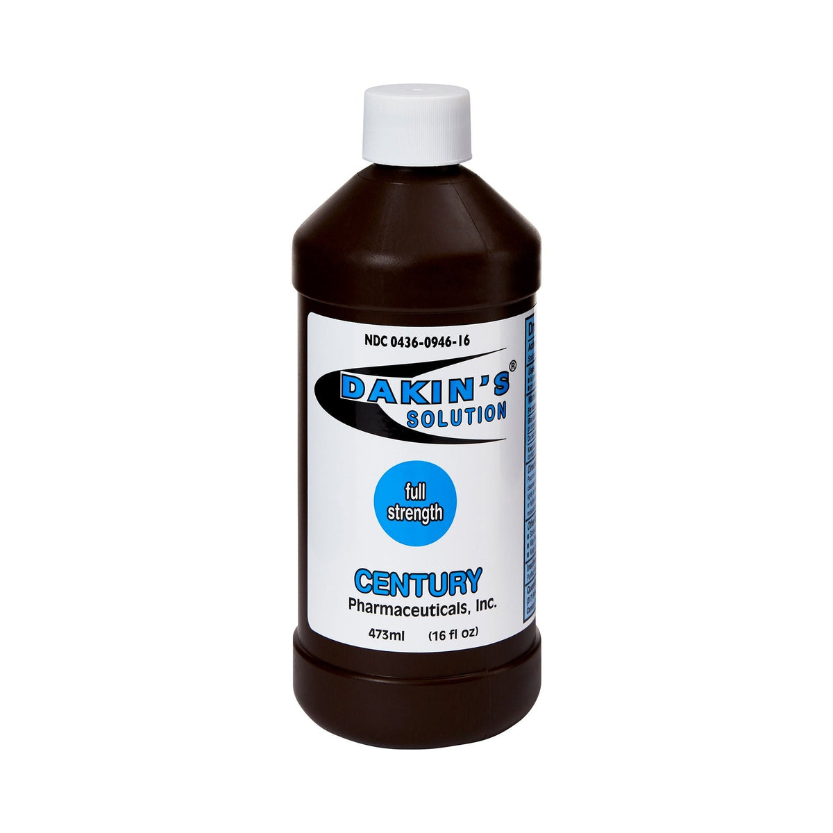 Dakin's Solution Full Strength, Antimicrobial Wound Cleanser, 16 oz, Twist Cap Bottle, NonSterile - 00436094616 - LL Medico