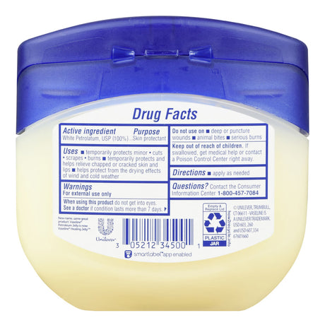Vaseline Petroleum Jelly, White Petrolatum, Jar, NonSterile - 00521231100 - LL Medico