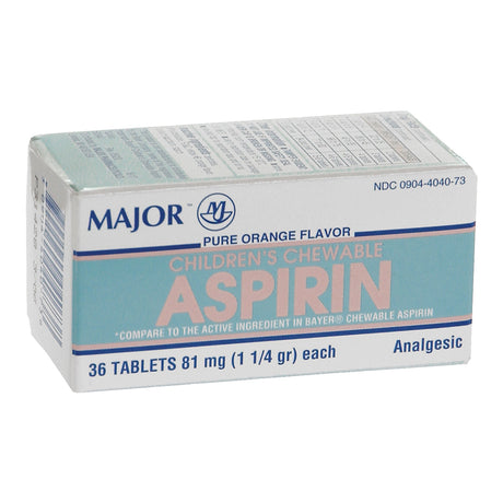 Major Children's Chewable Aspirin, 81 mg, Orange Flavor