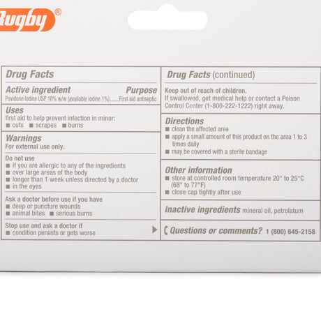 Rugby Povidone-Iodine Antiseptic Ointment, 1 oz - 00536127180 - LL Medico