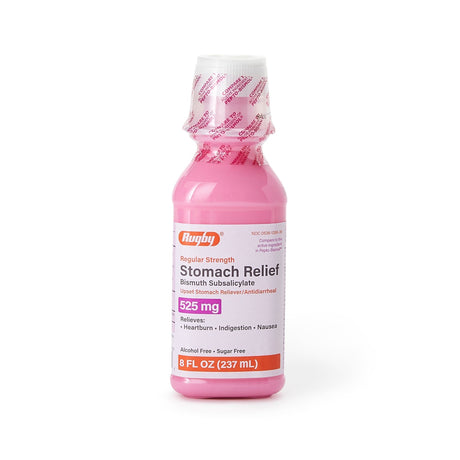 Rugby Bismuth Subsalicylate Anti-Diarrheal, 525 mg, Oral Suspension, 8 oz - 00536128636 - LL Medico