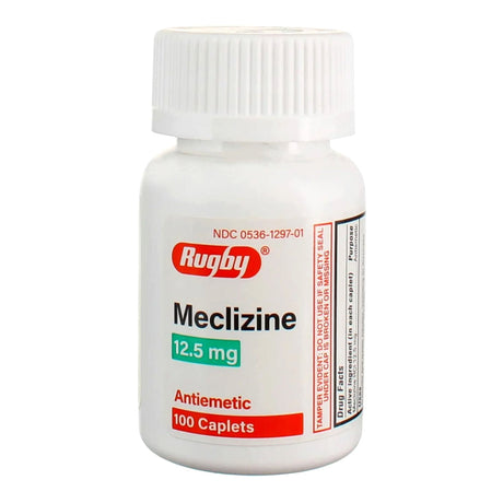Rugby Meclizine Antiemetic, 12.5 mg, Tablet