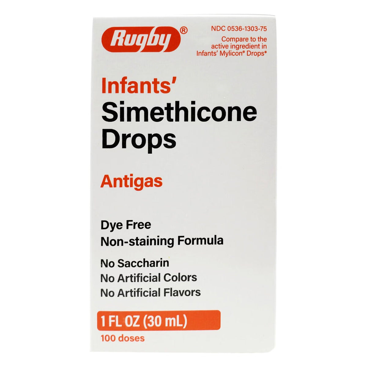 Rugby Infant Gas Relief Oral Drops, Simethicone 40 mg / 0.6 mL, 1 oz - 00536130375 - LL Medico