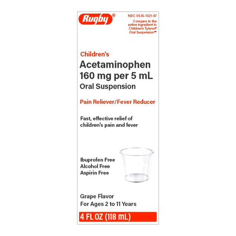 Major Children's Acetaminophen Oral Suspension, 160 mg/5 mL, Cherry Flavor, 16 oz
