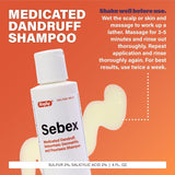 Rugby Sebex Medicated Dandruff, Seborrheic Dermatitis & Psoriasis Shampoo, Unscented, 4 fl oz