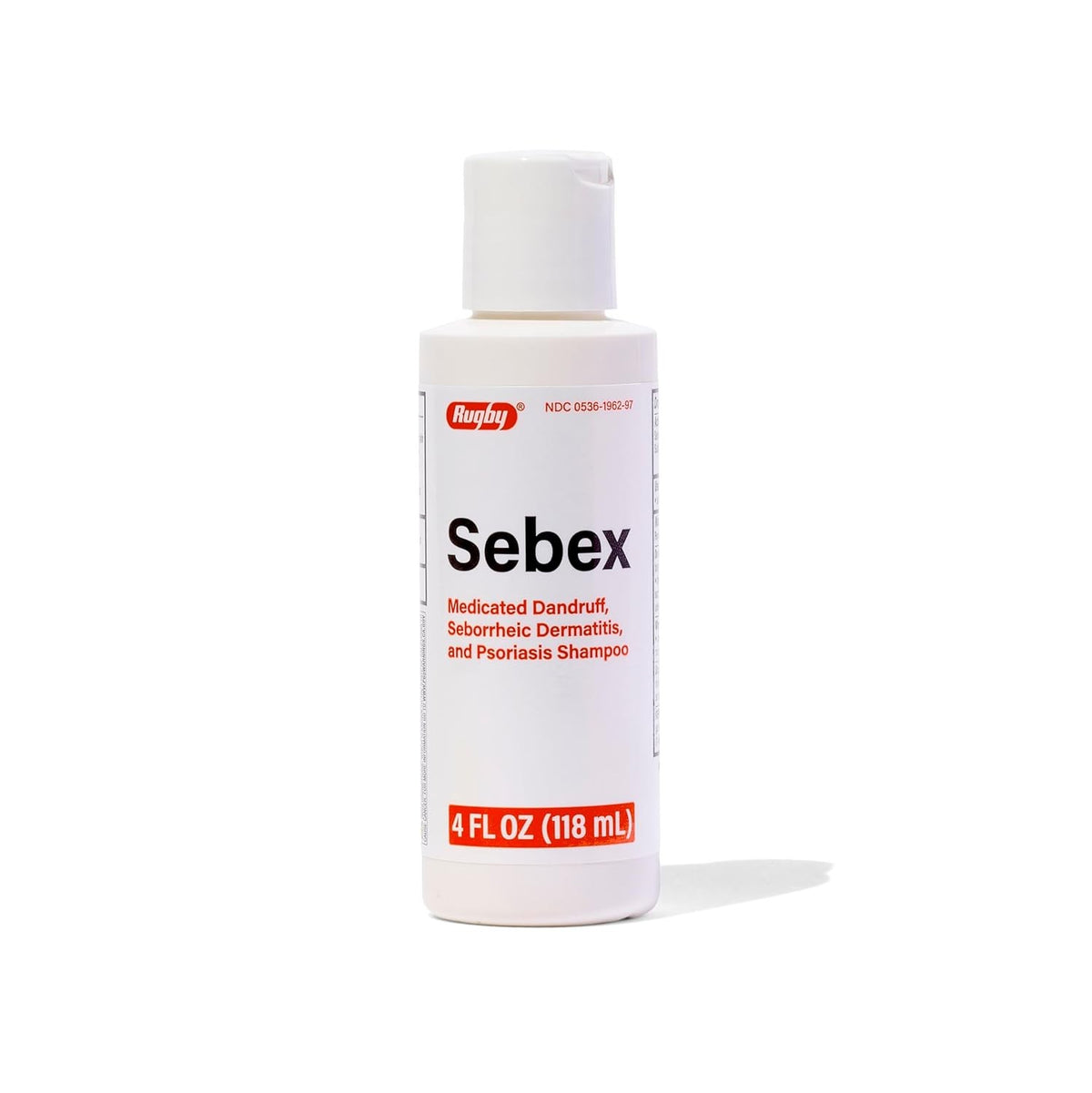 Rugby Sebex Medicated Dandruff, Seborrheic Dermatitis & Psoriasis Shampoo, Unscented, 4 fl oz