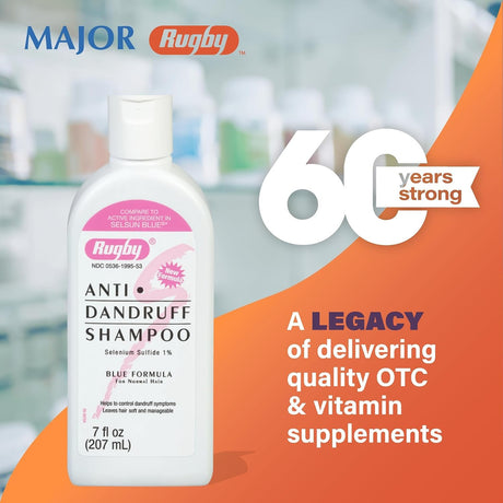 Rugby Anti-Dandruff Shampoo, Selenium Sulfide 1%, 7 fl oz