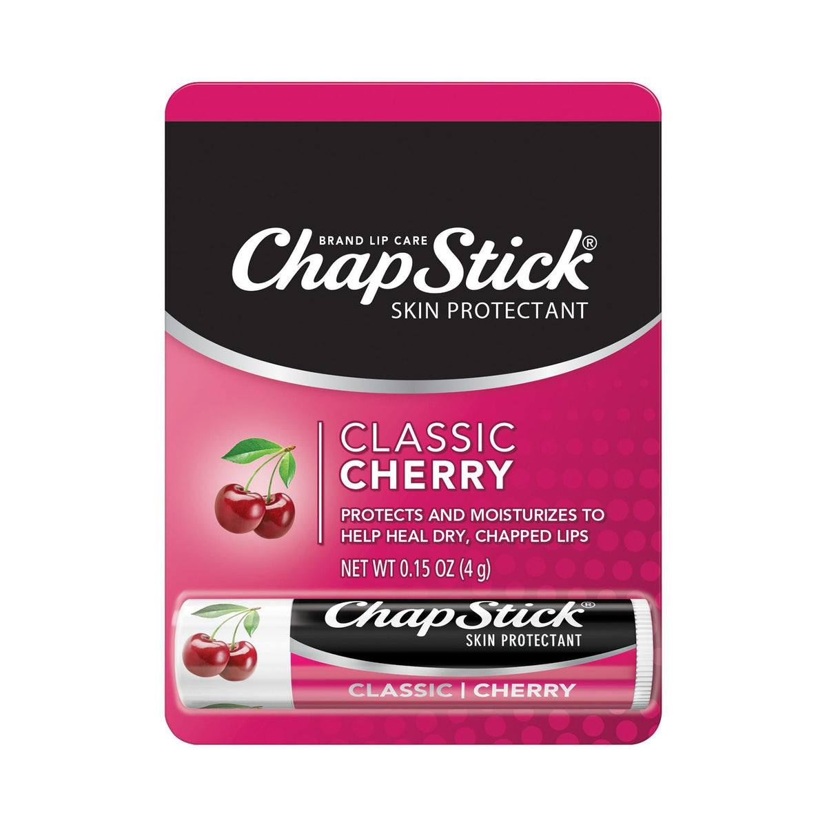 ChapStick Classic Cherry Skin Protectant Lip Balm, 0.15 oz Stick