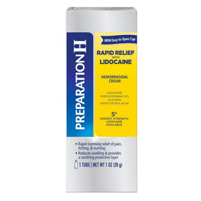 Preparation H Rapid Relief Hemorrhoidal Cream with Lidocaine, 1 oz Tube - 00573284310 - LL Medico