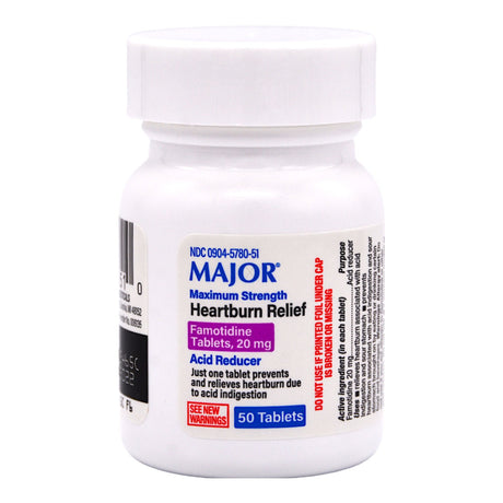 Major Famotidine Antacid, Maximum Strength, 20 mg, Tablet