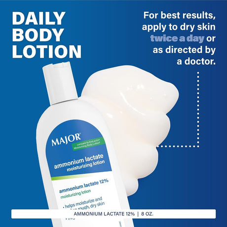 Major Ammonium Lactate 12% Moisturizing Lotion, Fragrance Free, Unscented
