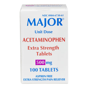 Major Acetaminophen Pain Relief, 500 mg, Unit Dose Tablet - 00904673061 - LL Medico