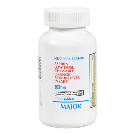 Major Low Dose Chewable Aspirin, 81 mg, Orange Flavor