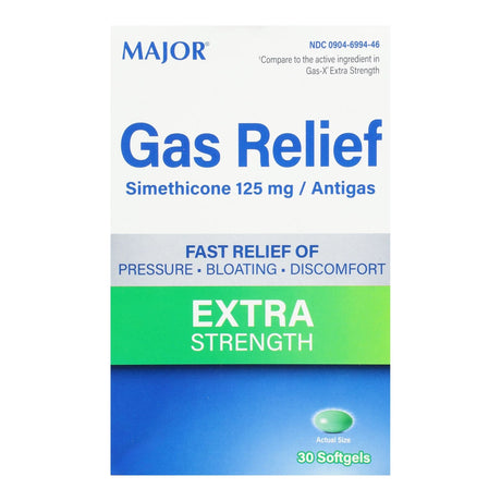 Major Simethicone Gas Relief, 125 mg, Softgel