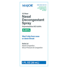 Major Oxymetazoline Nasal Decongestant Spray, 0.05%, 30 mL Bottle - 00904742730 - LL Medico