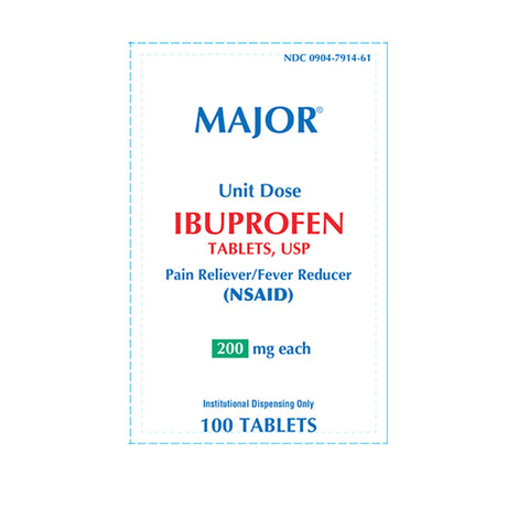 Major Ibuprofen Pain Relief, 200 mg, Unit Dose Tablet - 00904791461 - LL Medico