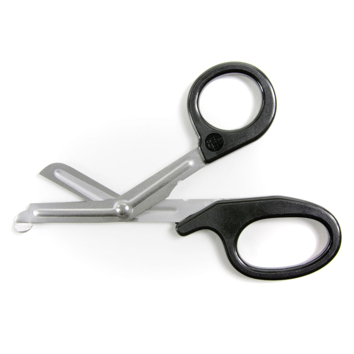 McKesson Utility Scissors, Office Grade, 7.25" Length, Stainless Steel / Plastic, Non-Sterile, Finger Ring Handle, Angled Blunt Tip / Blunt Tip - 01-320BKGM - LL Medico