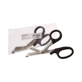 McKesson Utility Scissors, Office Grade, 7.25" Length, Stainless Steel / Plastic, Non-Sterile, Finger Ring Handle, Angled Blunt Tip / Blunt Tip - 01-320BKGM - LL Medico