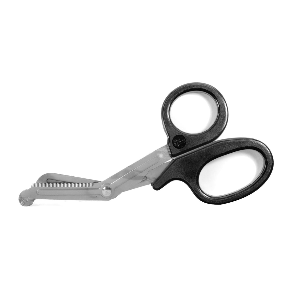 McKesson Utility Scissors, Office Grade, 7.25" Length, Stainless Steel / Plastic, Non-Sterile, Finger Ring Handle, Angled Blunt Tip / Blunt Tip - 01-320BKGM - LL Medico