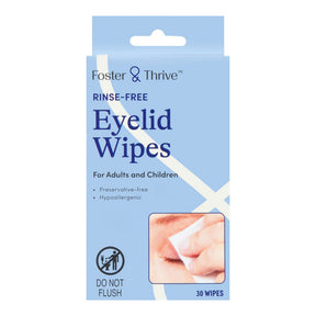 Foster & Thrive Rinse-Free Eyelid Wipes, Hypoallergenic, Gentle Cleansing - 01093995820 - LL Medico
