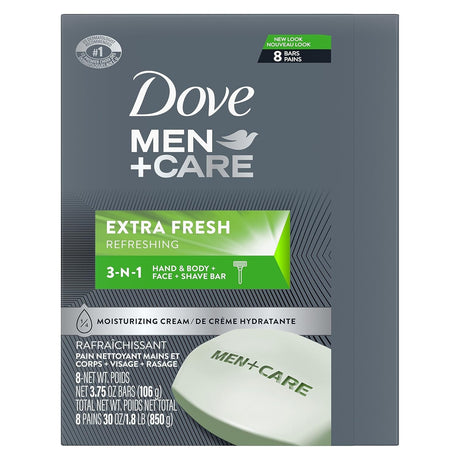 Dove Men+Care 3-N-1 Bar Soap, Extra Fresh, 3.75 oz