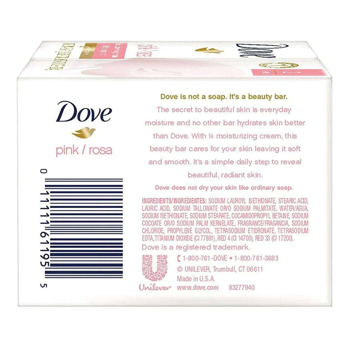 Dove Pink Beauty Bar, 3.75 oz