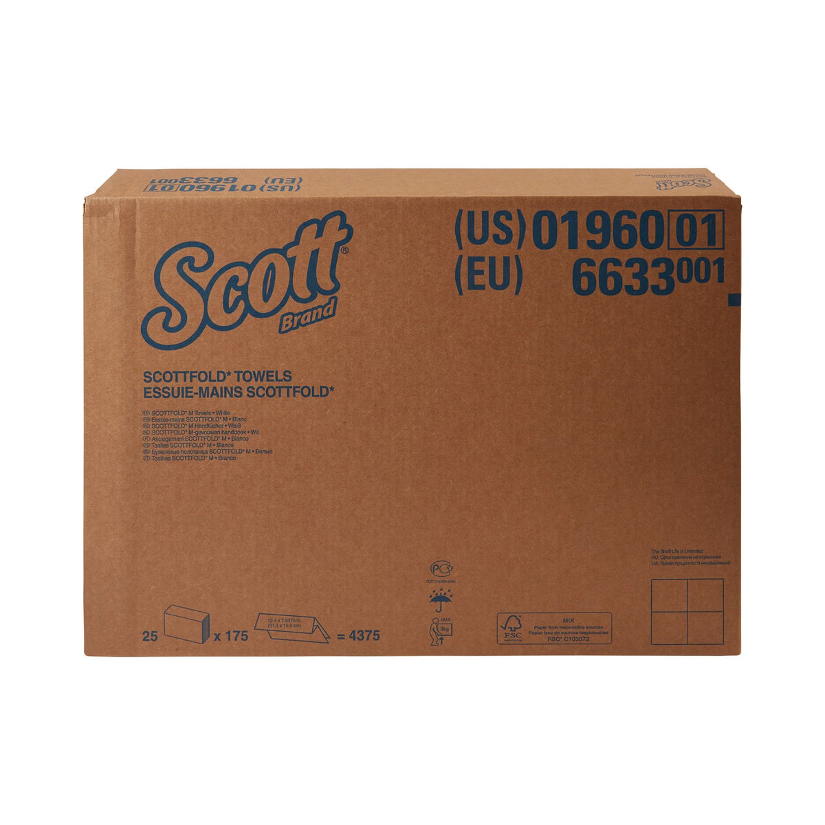 Scott Scottfold Paper Towel, Multi-Fold, White, Paper, 8.1" x 12.4" - 01960 - LL Medico
