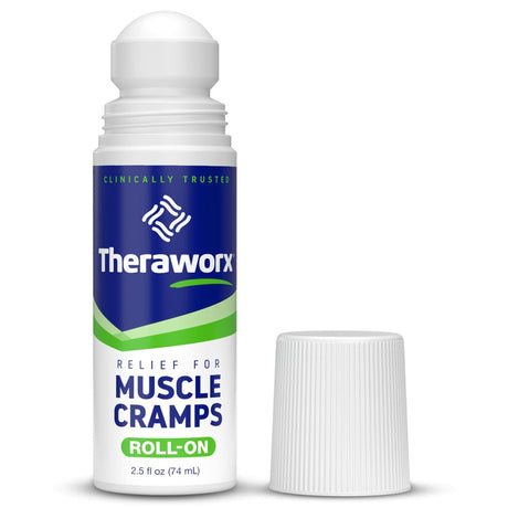 Theraworx Relief for Muscle Cramps Roll-On, Magnesium Sulfate 6X HPUS, 2.5 oz