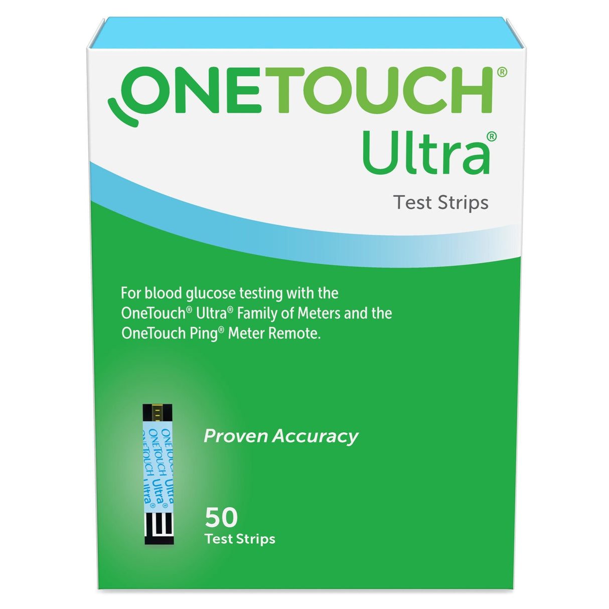 LifeScan OneTouch Ultra Blue Blood Glucose Test Strips, 50 Count