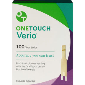 LifeScan OneTouch Verio Blood Glucose Test Strips, 100 Count