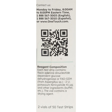 LifeScan OneTouch Verio Blood Glucose Test Strips, 100 Count