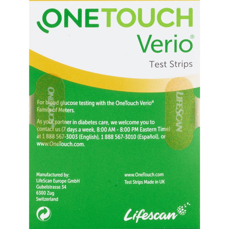 LifeScan OneTouch Verio Blood Glucose Test Strips, 50 Count