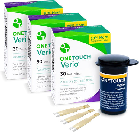 OneTouch Verio Blood Glucose Test Strips, 30 Count