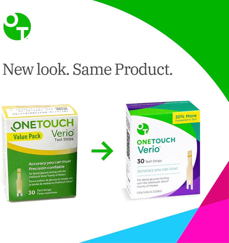 OneTouch Verio Blood Glucose Test Strips, 30 Count