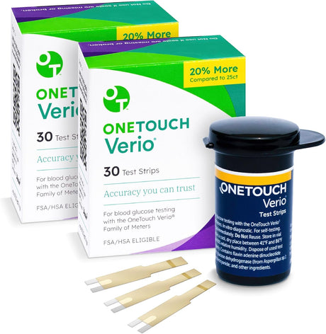 OneTouch Verio Blood Glucose Test Strips, 30 Count