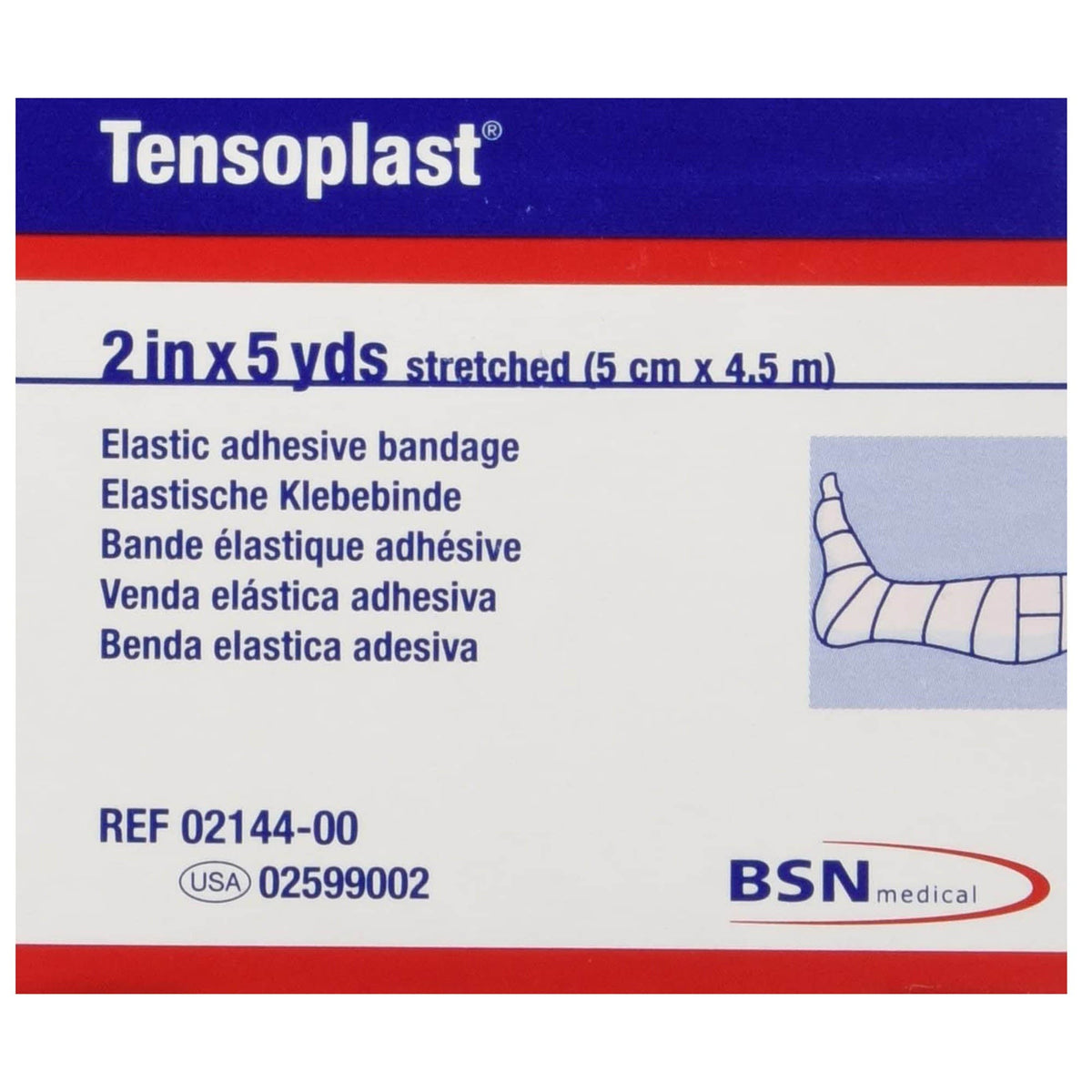 Tensoplast Elastic Adhesive Bandage, No Closure, Tan, Nonsterile, Medium Compression, 5 Yard Length - LL Medico