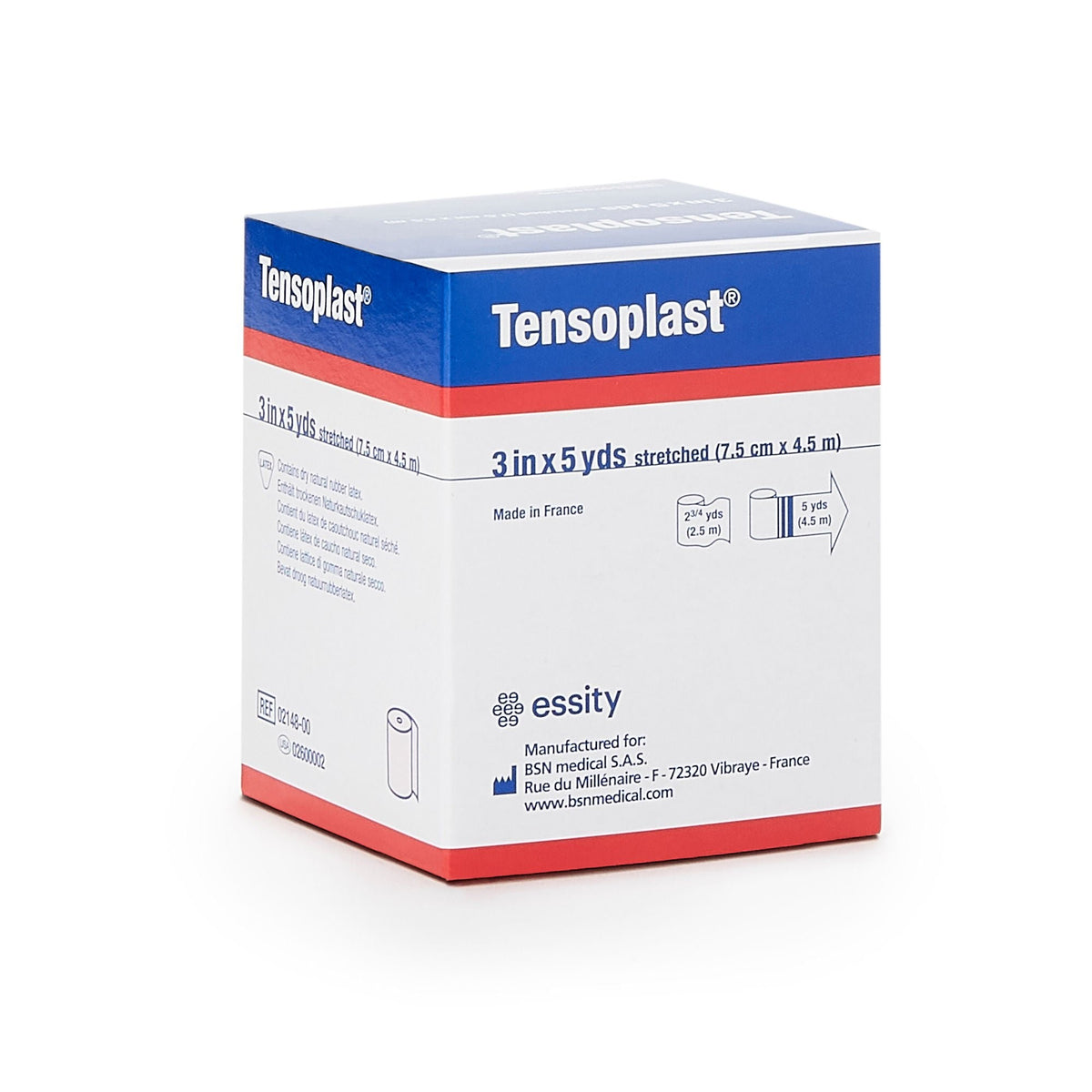 Tensoplast Elastic Adhesive Bandage, No Closure, Tan, Nonsterile, Medium Compression, 5 Yard Length - LL Medico