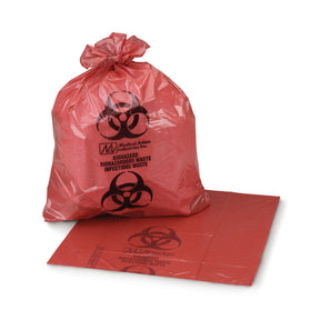 McKesson Biohazard Waste Bag, Infectious Waste, 20-25 Gallon Capacity, Red, Polyethylene, 28 x 31" - 03-4530 - LL Medico