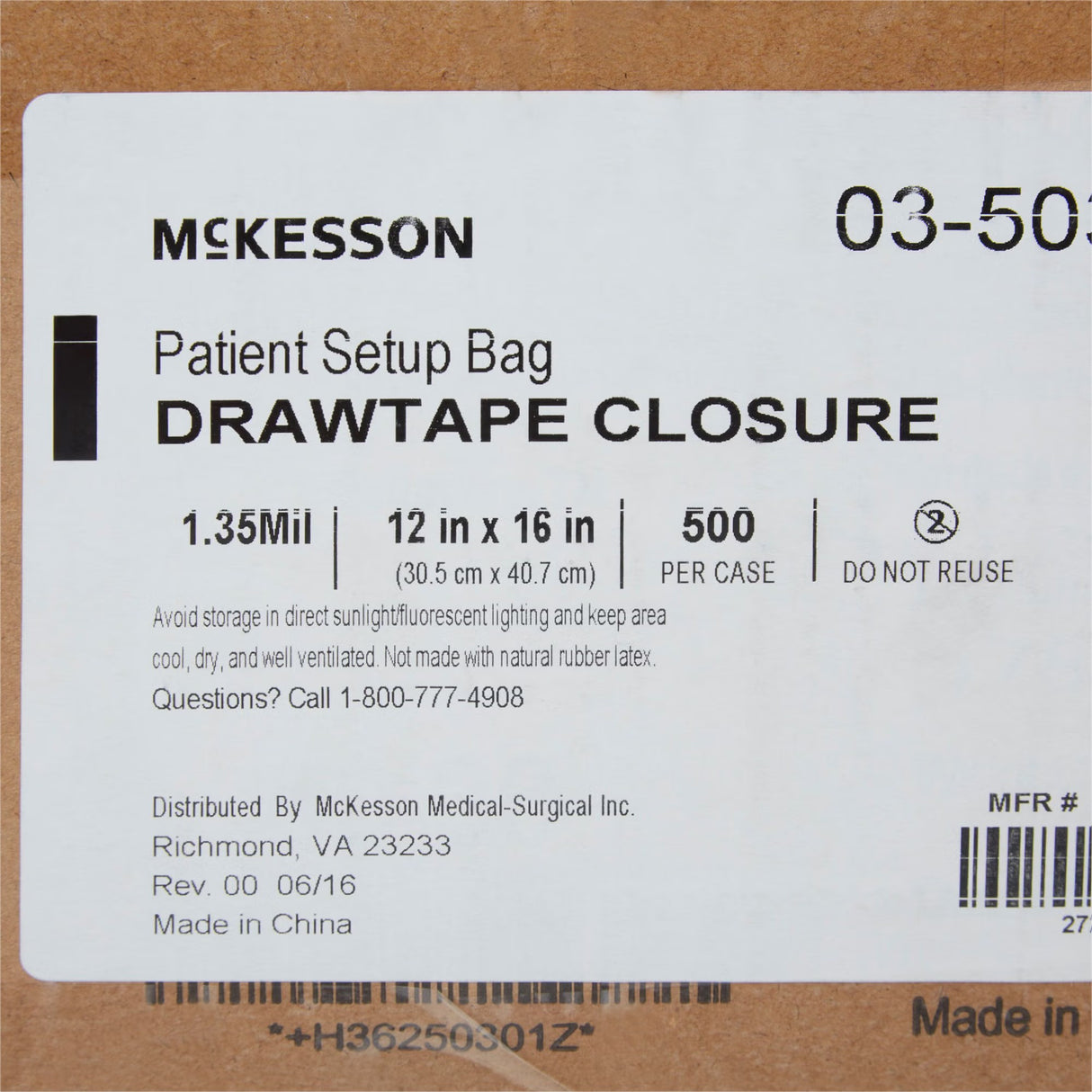 McKesson PULL-TITE Respiratory Set-Up Bag, Clear, 12" x 16"
