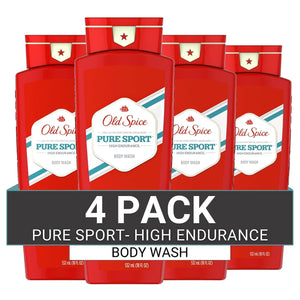 Old Spice Pure Sport High Endurance Body Wash, 18 oz, 4 Pack