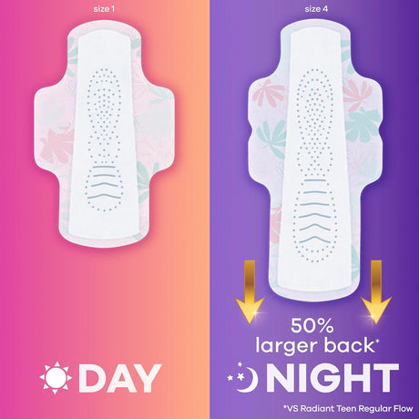 Always Teen Radiant with FlexFoam Overnight Pads, Size 4, Box of 18