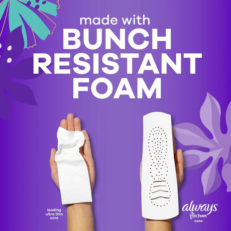Always Teen Radiant with FlexFoam Overnight Pads, Size 4, Box of 18