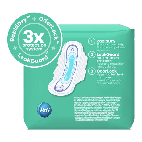 Always Ultra Thin Extra Long Super Pads with Wings, Unscented, Size 3, Pack of 28